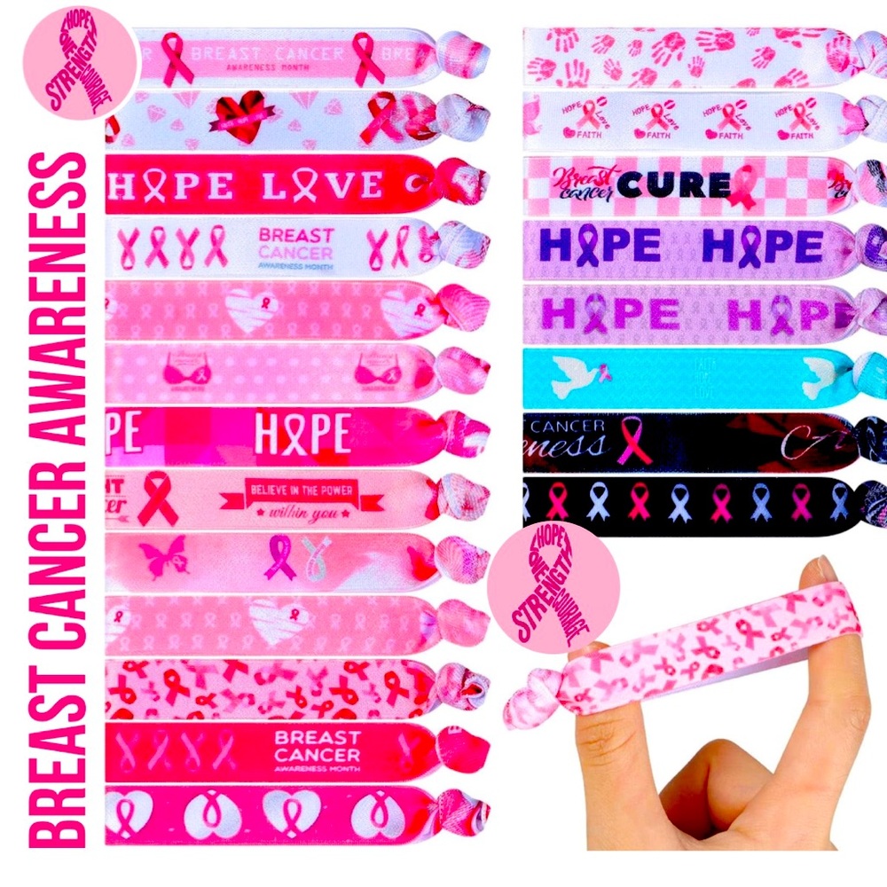 20- Hair Tie Breast Cancer Awareness Freebie Item gifts for a cause